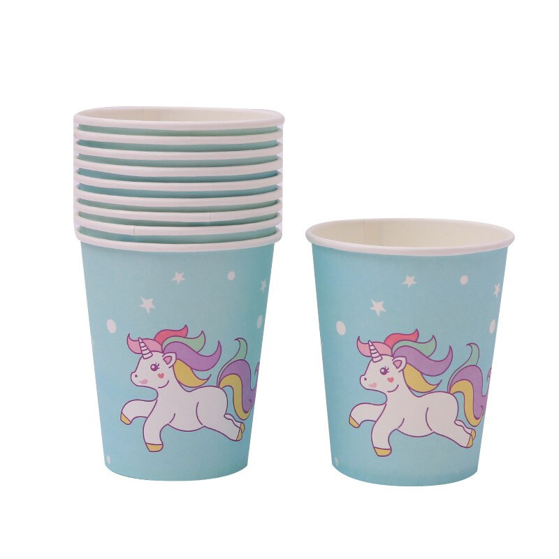 Kids Party Cups
 Character blue unicorn Cups Children Birthday Party