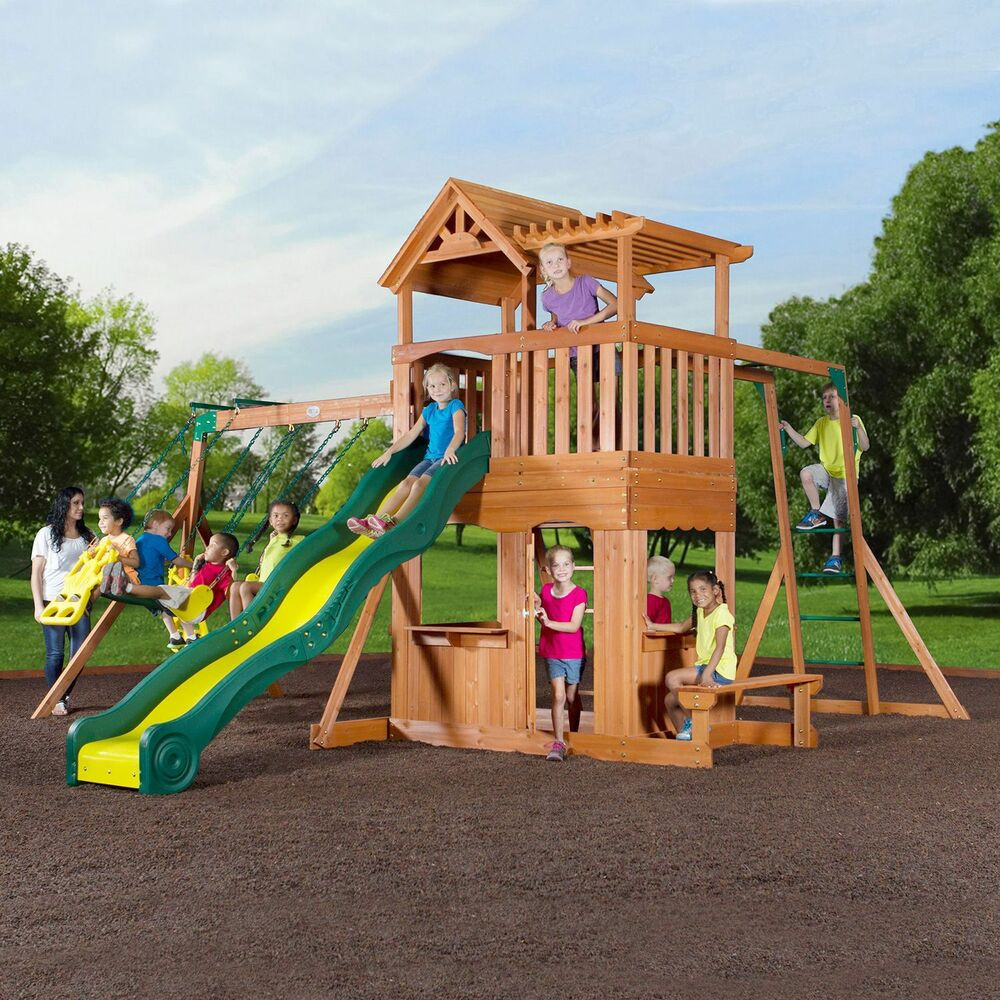 Kids Play Swing
 Thunder Ridge Cedar Swing Play Set Children Kids Playset