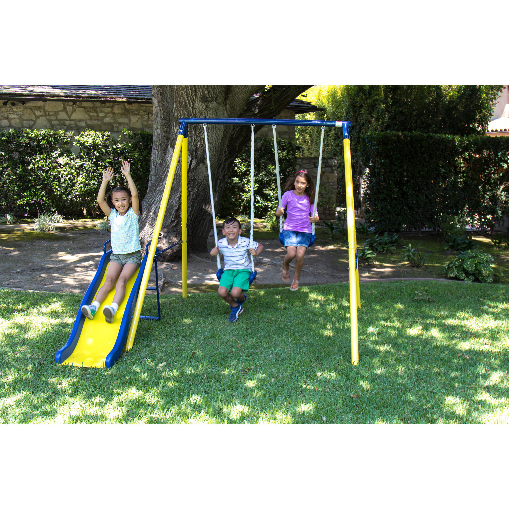 Kids Play Swing
 Sportspower Power Play Time Metal Swing Set Outdoor Kids