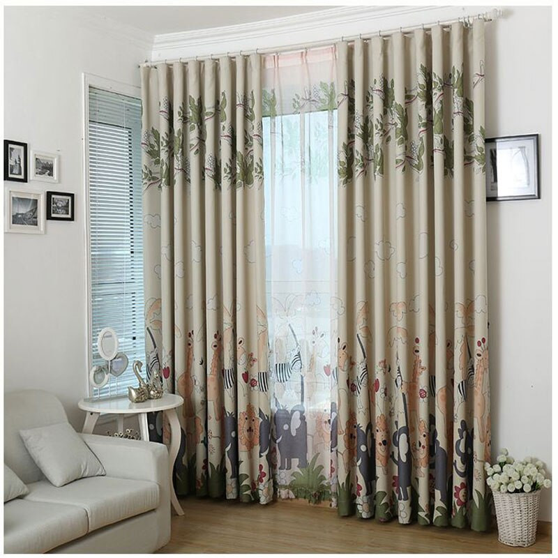 Kids Room Blackout Curtains
 Floral printed curtain for kids room Children Cartoon