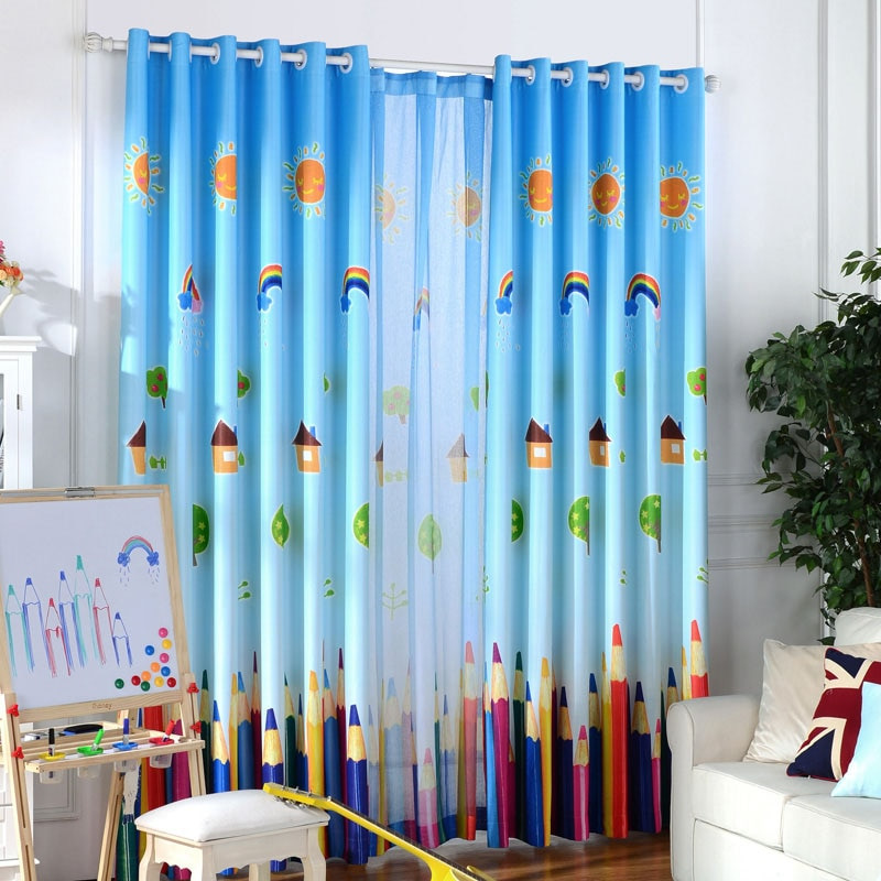 Kids Room Blackout Curtains
 Blackout Curtains And Tulle For Children Room Rainbow