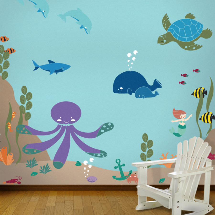 Kids Room Stencils
 Under the Sea Wall Mural Stencil Kit for Kids Baby Room