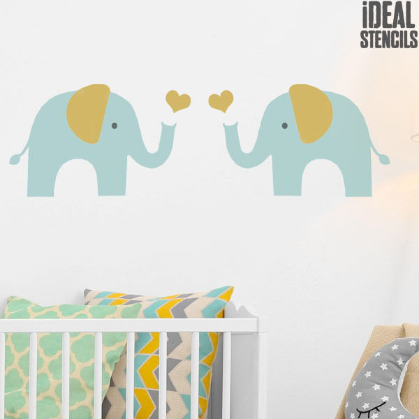 Kids Room Stencils
 Elephant stencil kids room nursery wall decor reusable