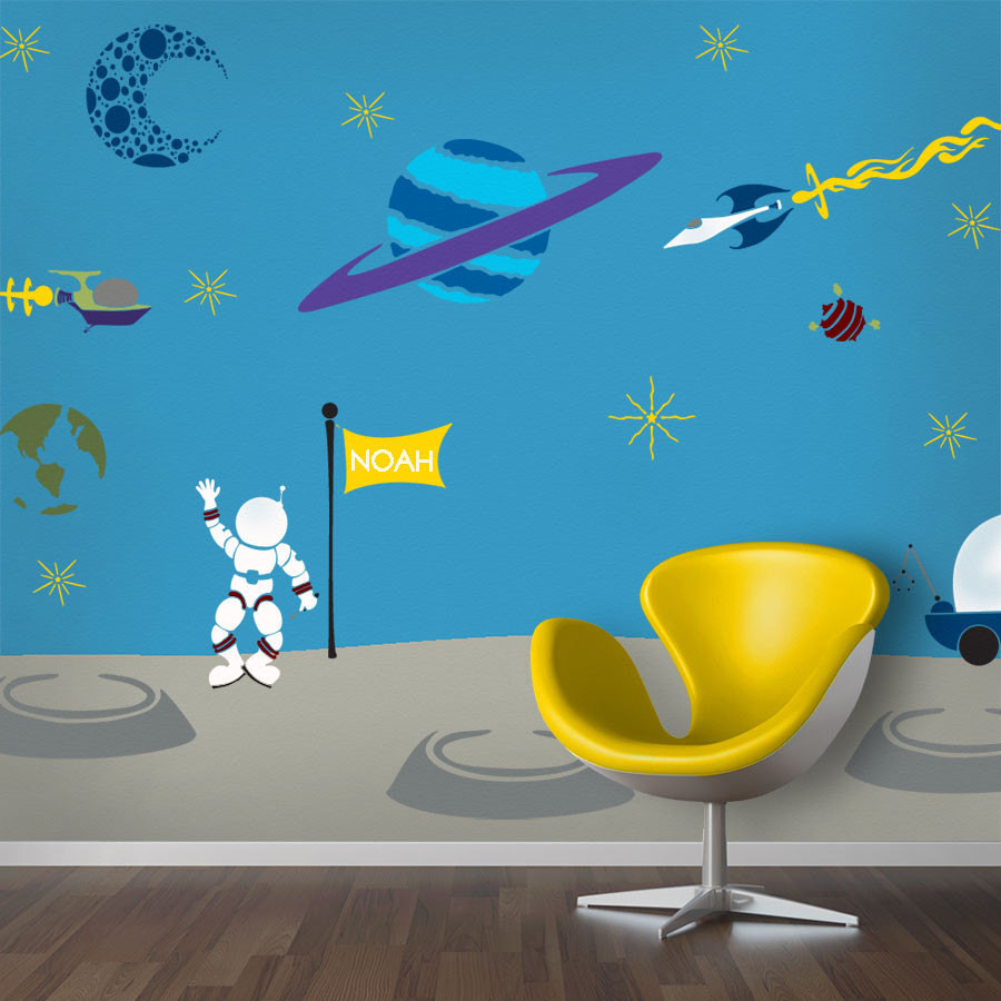 Kids Room Stencils
 Outer Space Wall Mural Stencil Kit for Baby or Boys Room