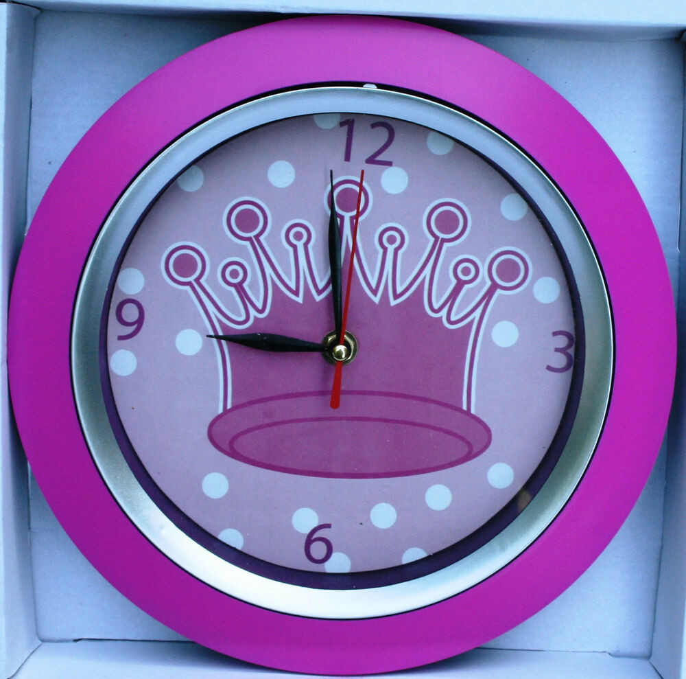 Kids Room Wall Clock
 Children s Wall Clock Girls Room Pink Princess Crown Clock
