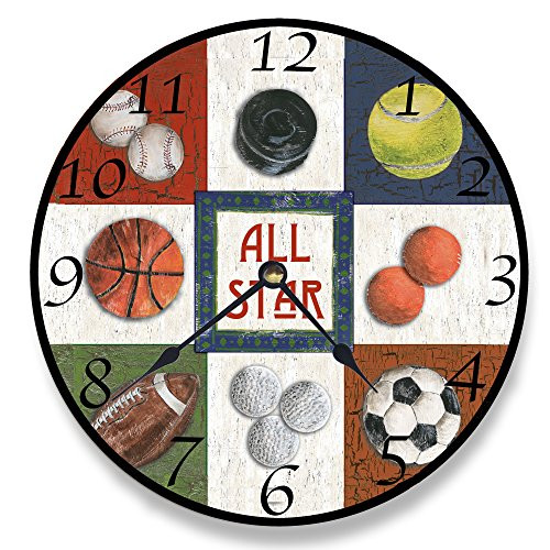 Kids Room Wall Clock
 The Kids Room by Stupell All Star Sports Wall Clock Home