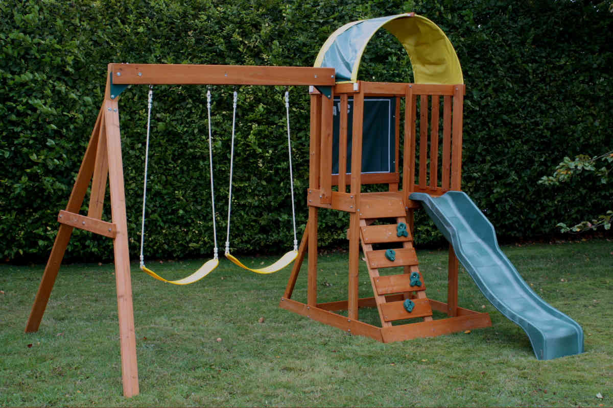 Kids Swing And Slide Set
 Wooden Swing & Slide Sets Garden Swings Play Equipment
