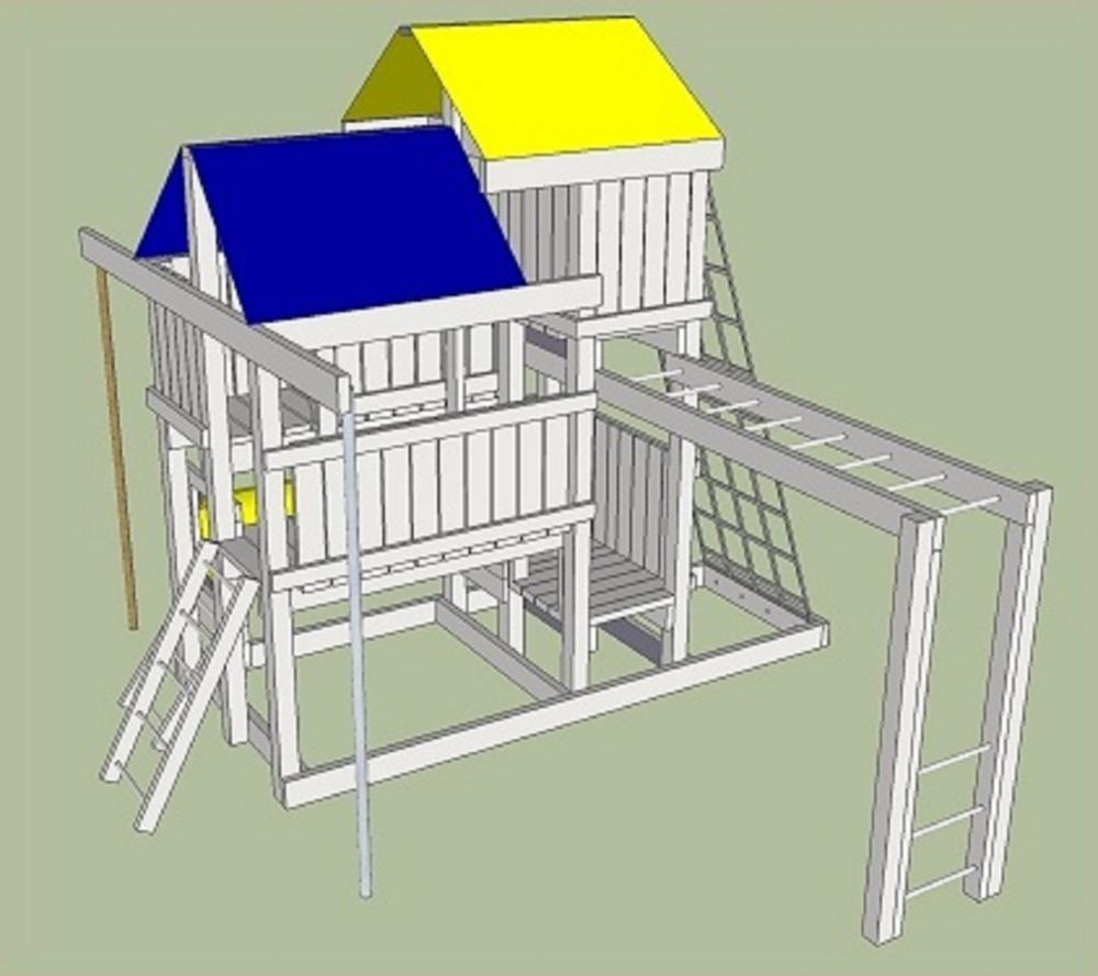 Kids Swing Set Plans
 Detailed Plans Blue Prints To Build Kids Play Set Slide