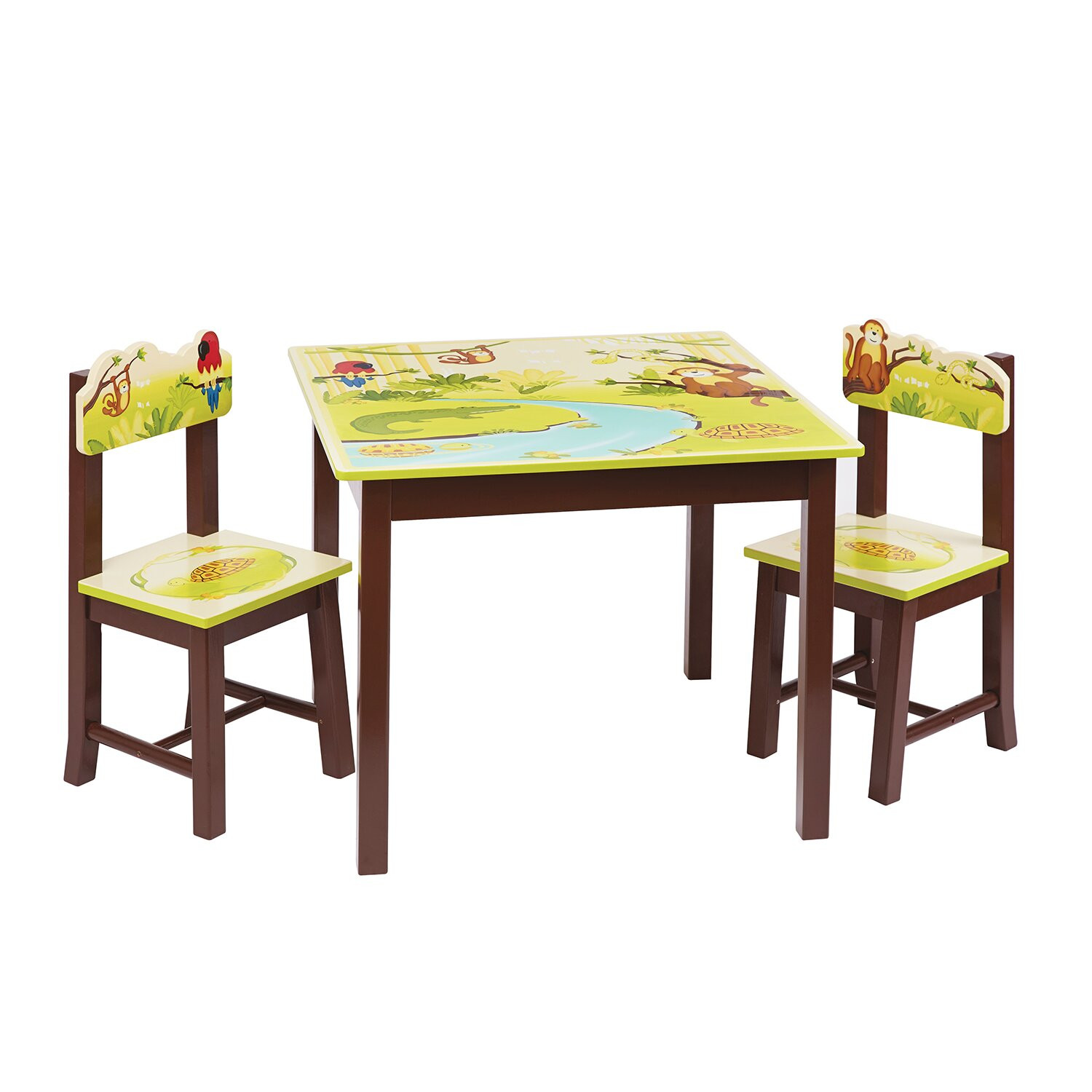 Kids Table And Chair Set
 Guidecraft Jungle Party Kids 3 Piece Rectangle Table and