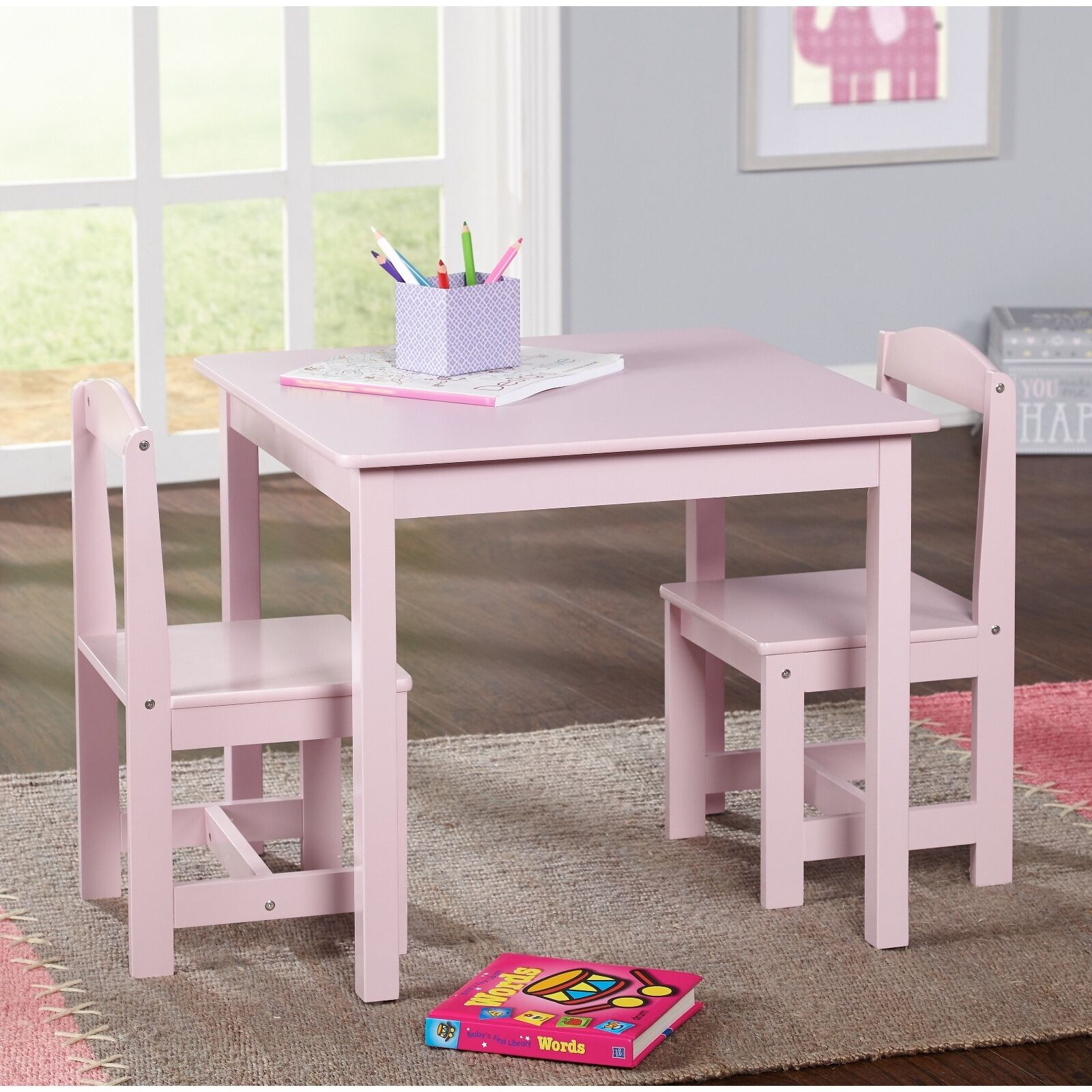 Kids Table And Chair Set
 Study Small Table and Chair Set Generic 3 Piece Wood