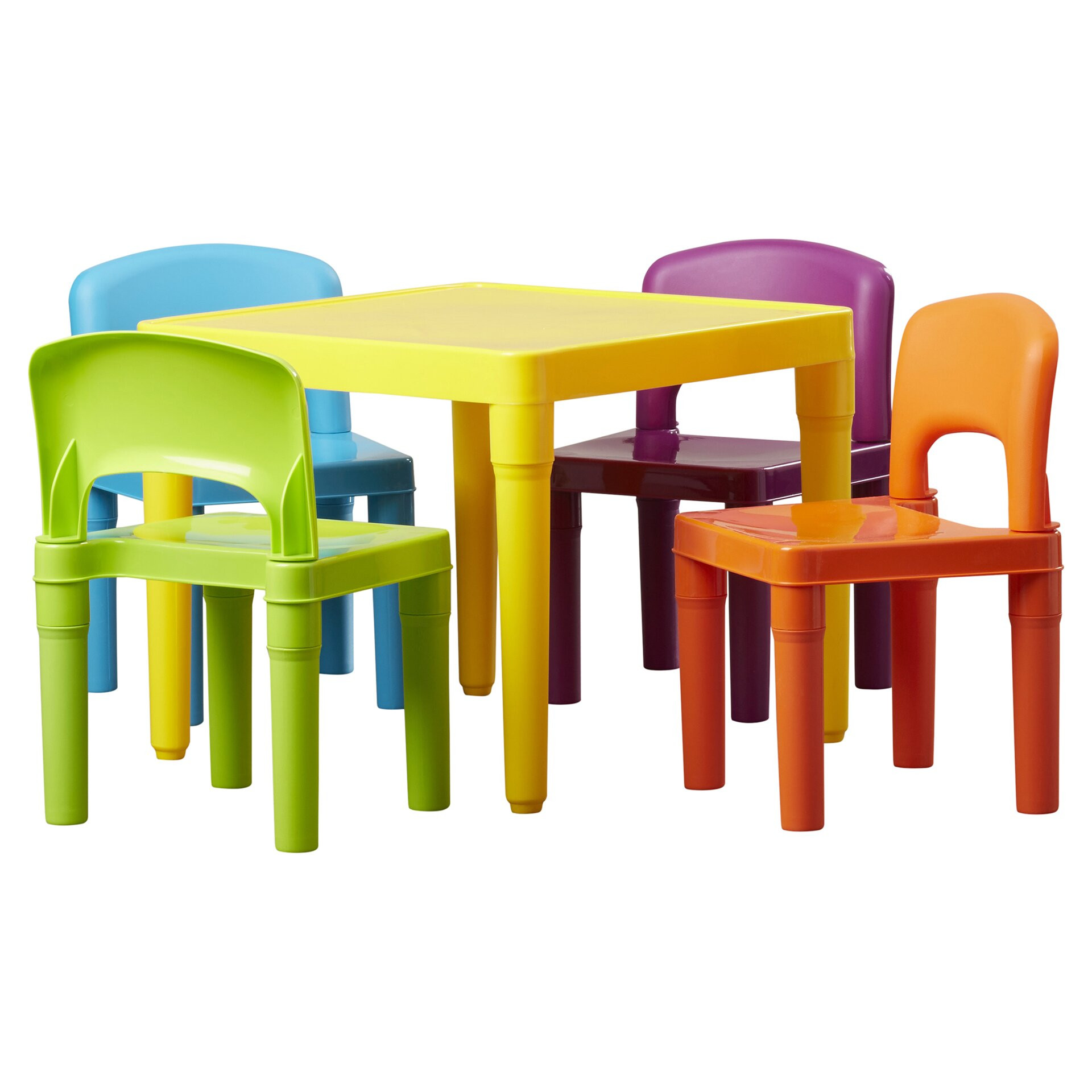 Kids Table And Chair Set
 Tot Tutors Kids 5 Piece Plastic Table and Chair Set
