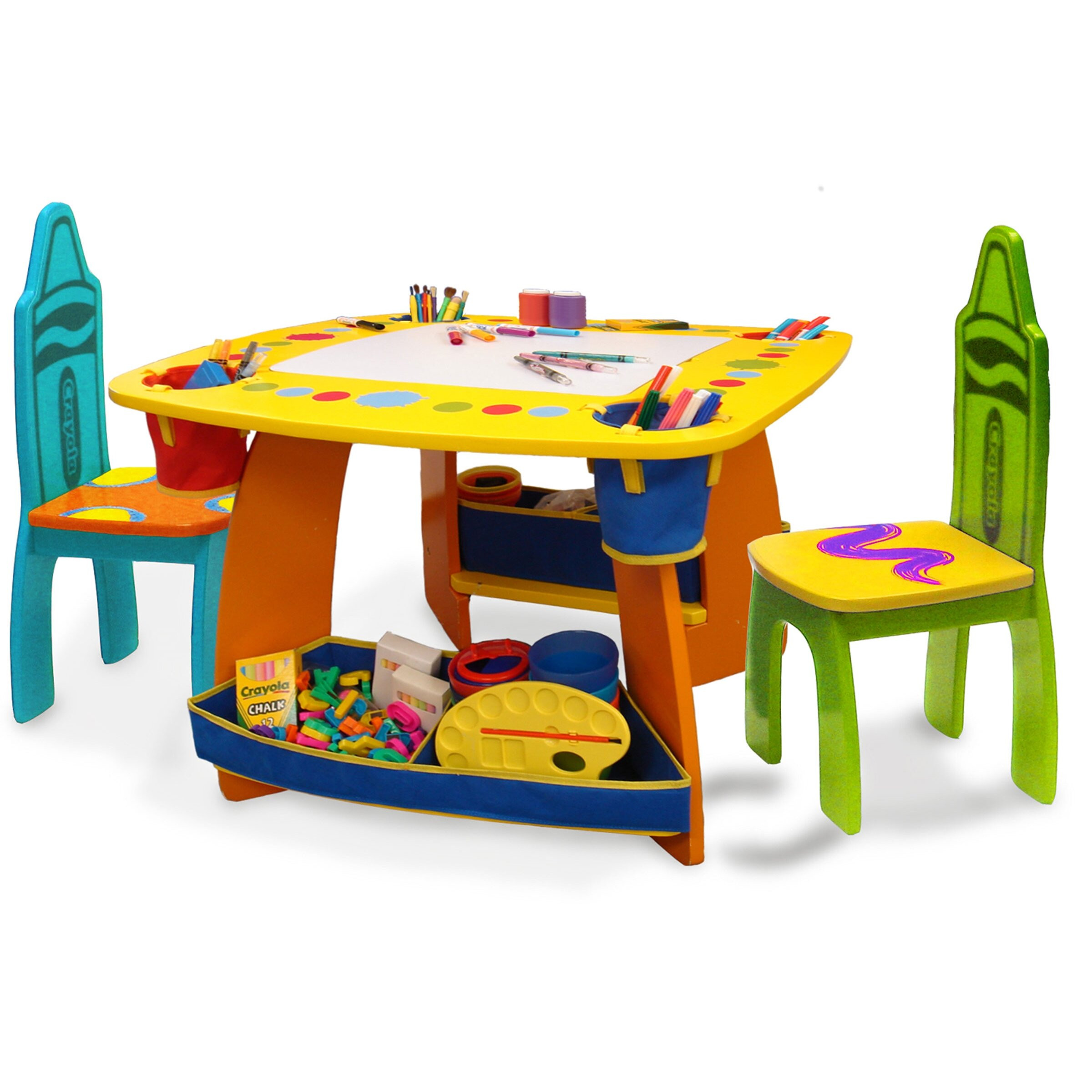 Kids Table And Chair Set
 Grow n Up Crayola Wooden Kids 3 Piece Table and Chair Set