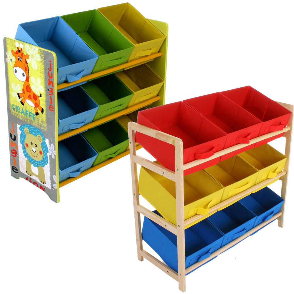 Kids Toy Storage Units
 CHILDRENS TOY STORAGE UNIT KIDS SHELF 3 TIER 9 CANVAS