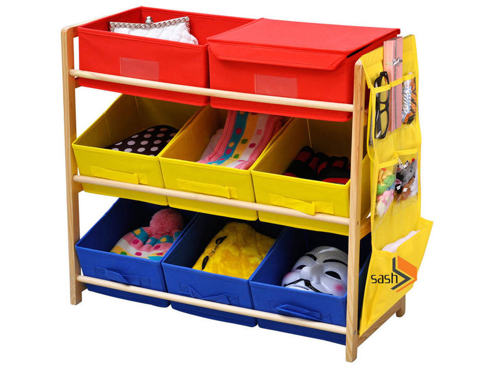 Kids Toy Storage Units
 CHILDRENS KIDS 3 TIER TOY BEDROOM STORAGE SHELF UNIT & 8