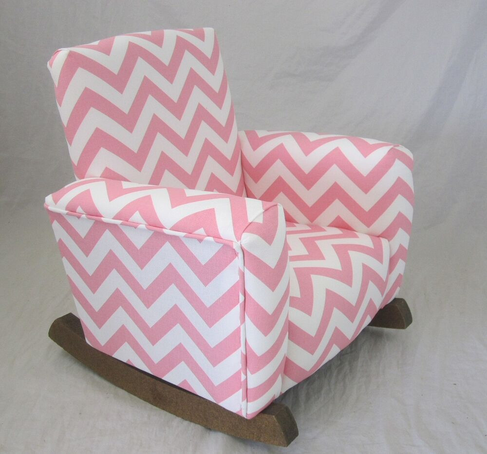 Kids Upholstered Rocking Chair
 New Childrens Upholstered Rocking Chair Zig Zag Baby Pink