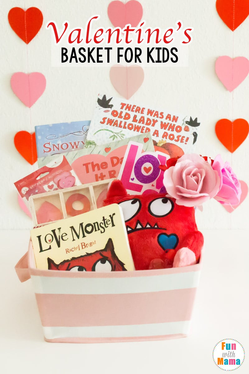 Kids Valentine Gift Baskets
 Valentines Basket Valentine s Gifts For Kids Fun with Mama