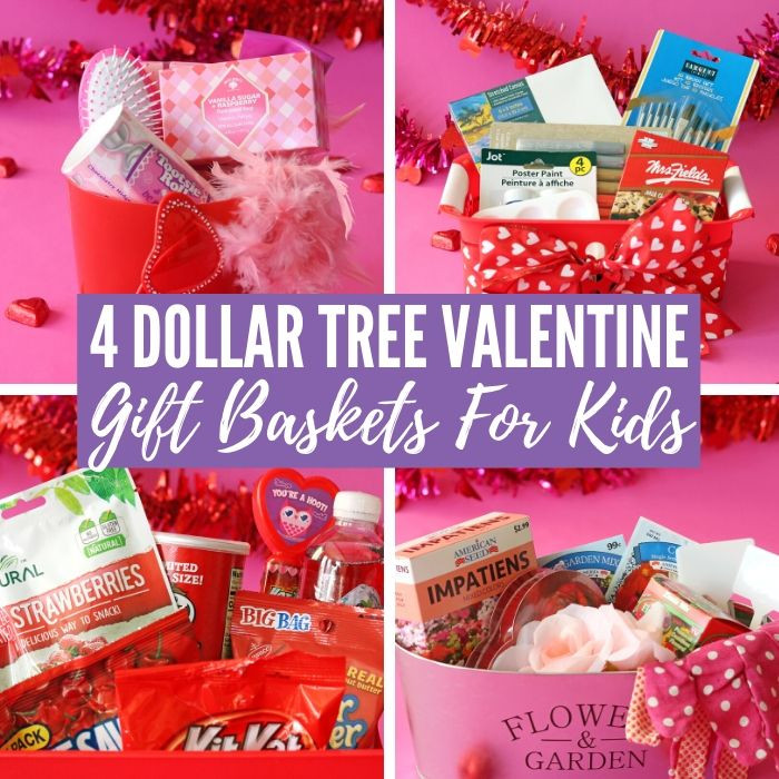 Kids Valentine Gift Baskets
 4 Dollar Tree Valentine Gift Basket Ideas for Kids