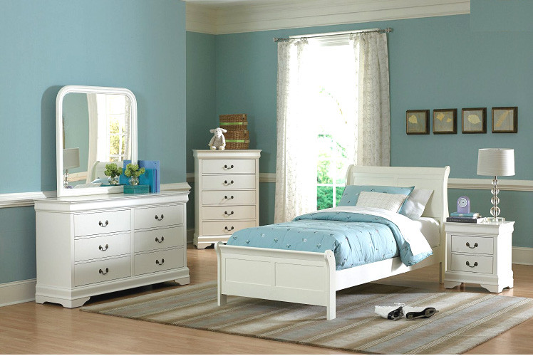 Kids White Bedroom Furniture
 White Twin Bedroom set HE539