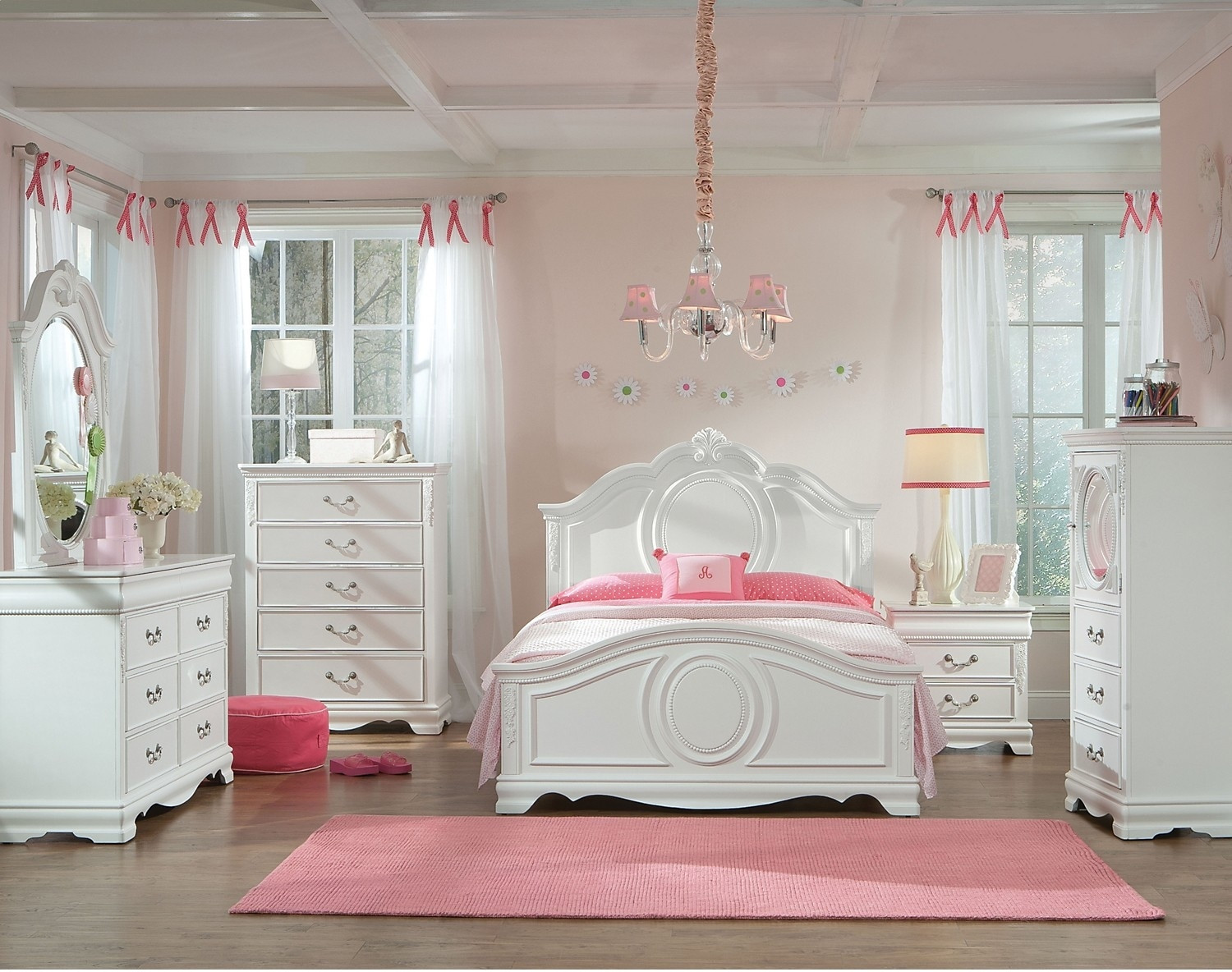 Kids White Bedroom Furniture
 Jessica 5 Piece Full Bedroom Set – White