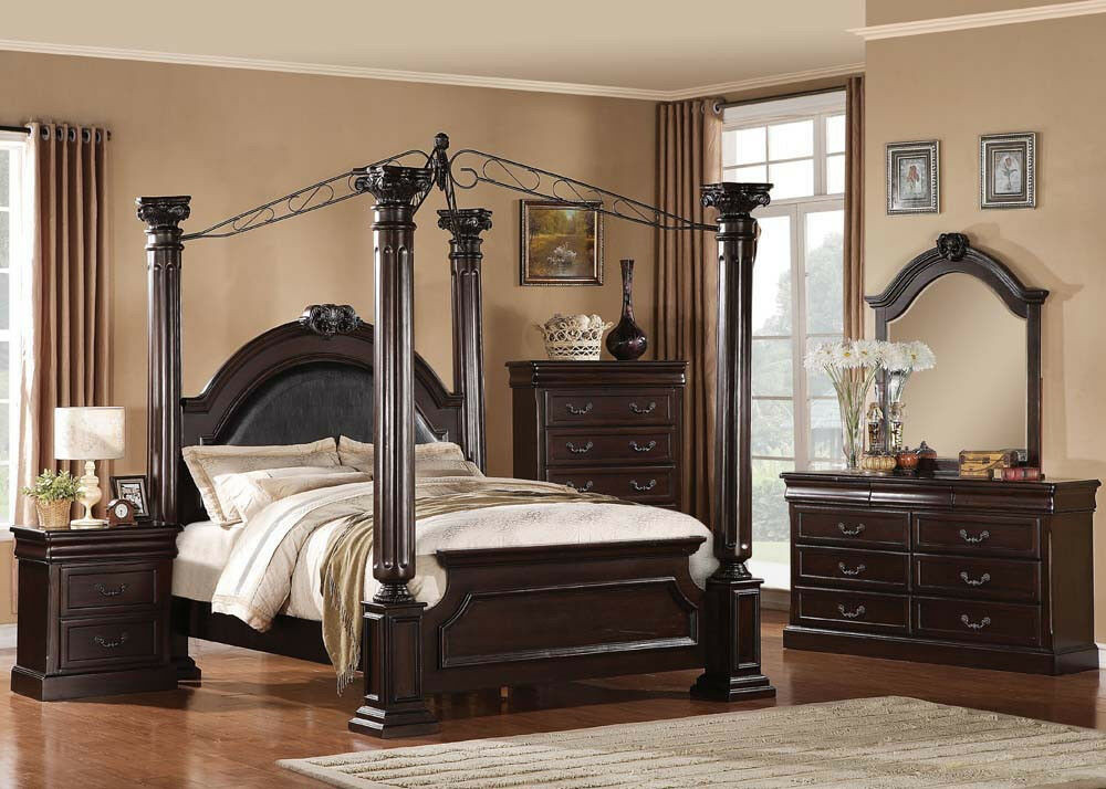 King Size Master Bedroom Sets
 Traditional Bedroom Set Queen King Size 4pcs Master