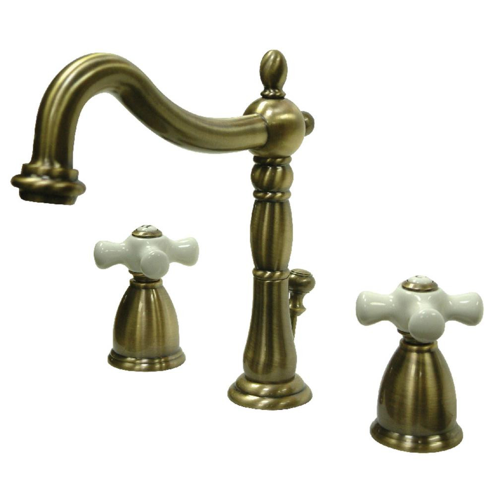 Kingston Brass Bathroom Faucets
 Kingston Brass Victorian Porcelain Cross 8 in Widespread