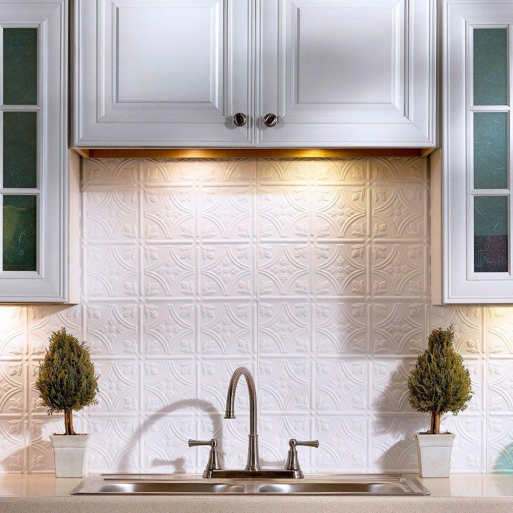 Kitchen Backsplash Paneling
 Fasade 18 in x 24 in Traditional 1 PVC Decorative