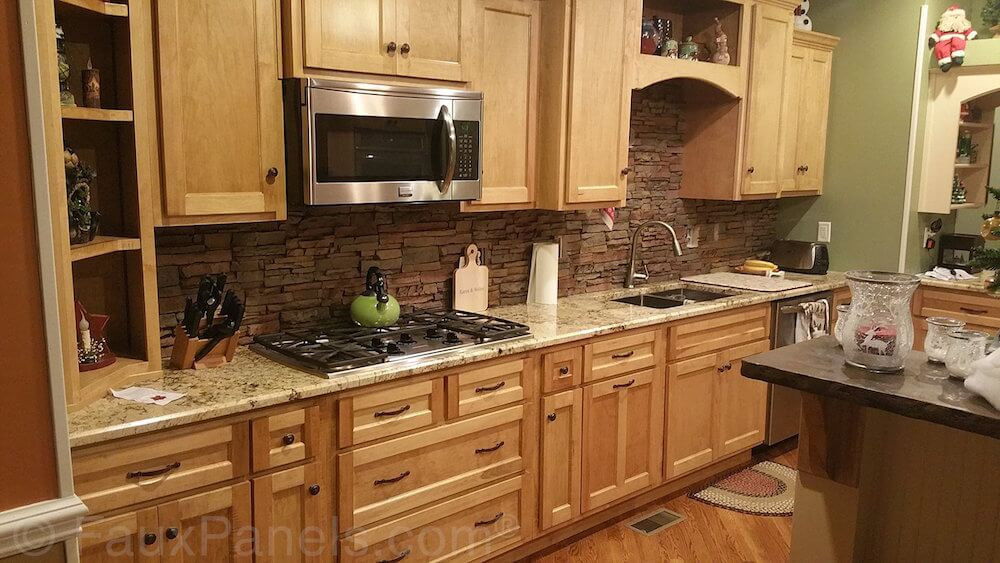 Kitchen Backsplash Paneling
 30 Faux Brick and Rock Panel Ideas