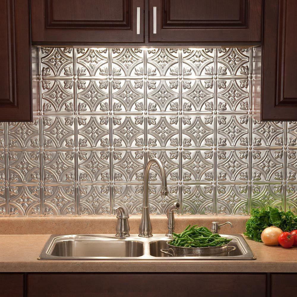 Kitchen Backsplash Paneling
 Fasade 24 in x 18 in Traditional 1 PVC Decorative