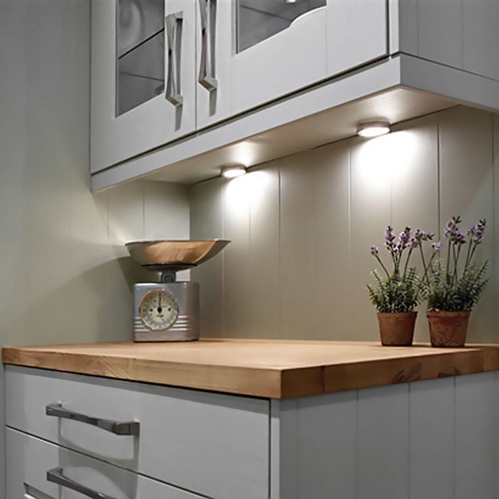 Kitchen Cabinet Light
 LED Kitchen Under Cabinet Puck Lighting 5000K 25W Halogen