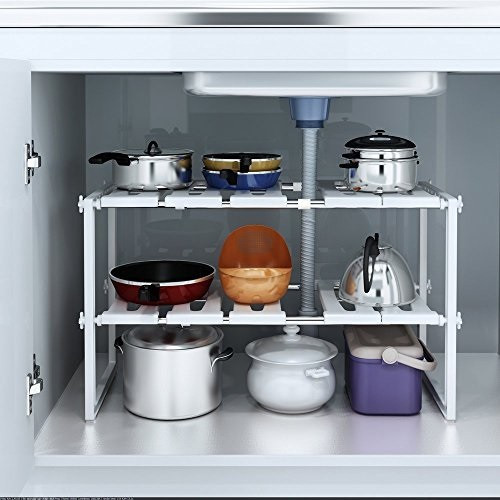 Kitchen Cabinet Organizers Walmart
 yomym 2 tier under sink storage shelf storage organizer