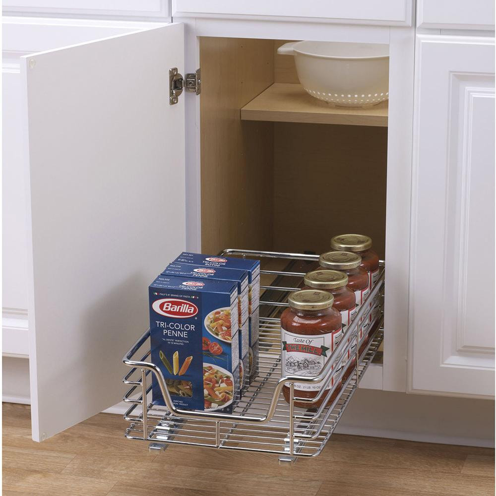 Kitchen Cabinet Sliding Organizers
 Sliding Under Cabinet Organizer 11 5" Household C1217 1