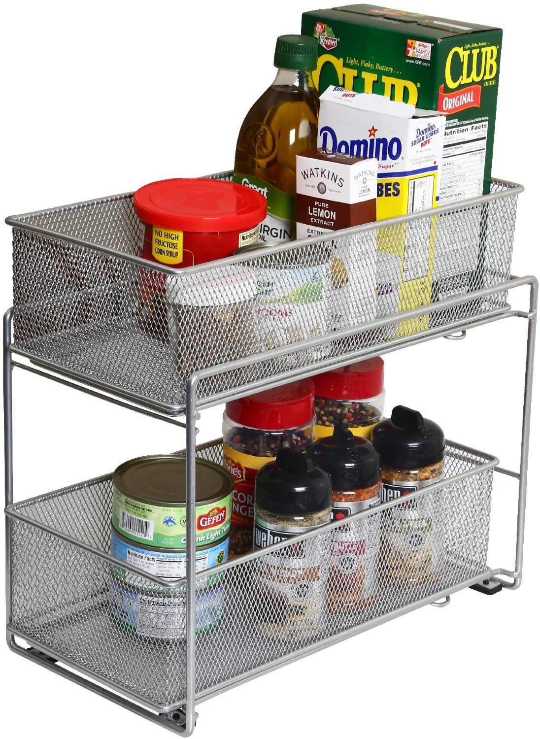 Kitchen Cabinet Sliding Organizers
 YBM Home 2 Tier Mesh Sliding Cabinet Organizer Walmart