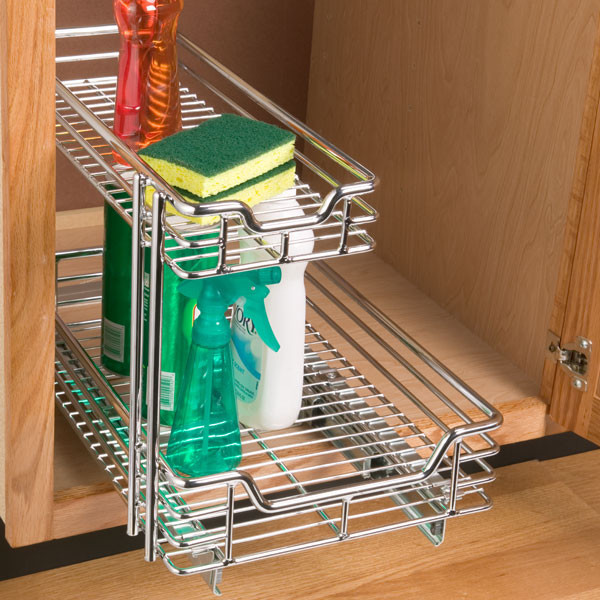 Kitchen Cabinet Sliding Organizers
 Chrome 2 Tier Sliding Organizer Traditional Pantry And