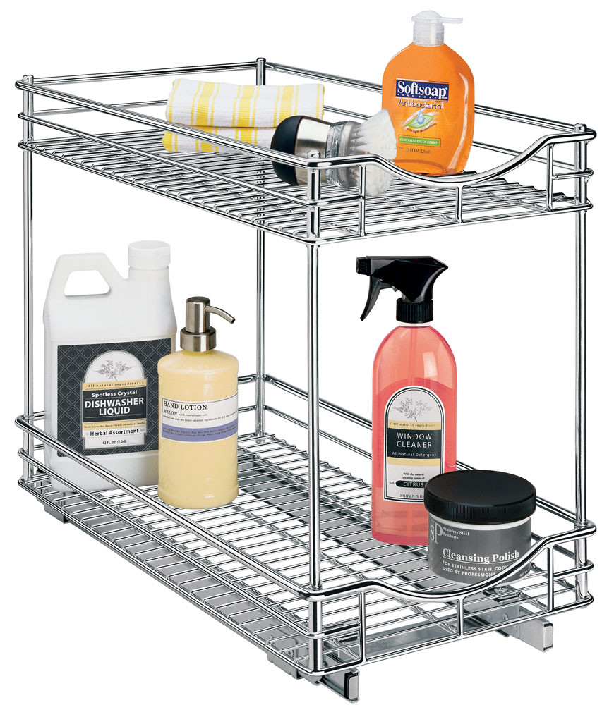 Kitchen Cabinet Sliding Organizers
 Two Tier Sliding Cabinet Organizer 11 Inch in Pull Out