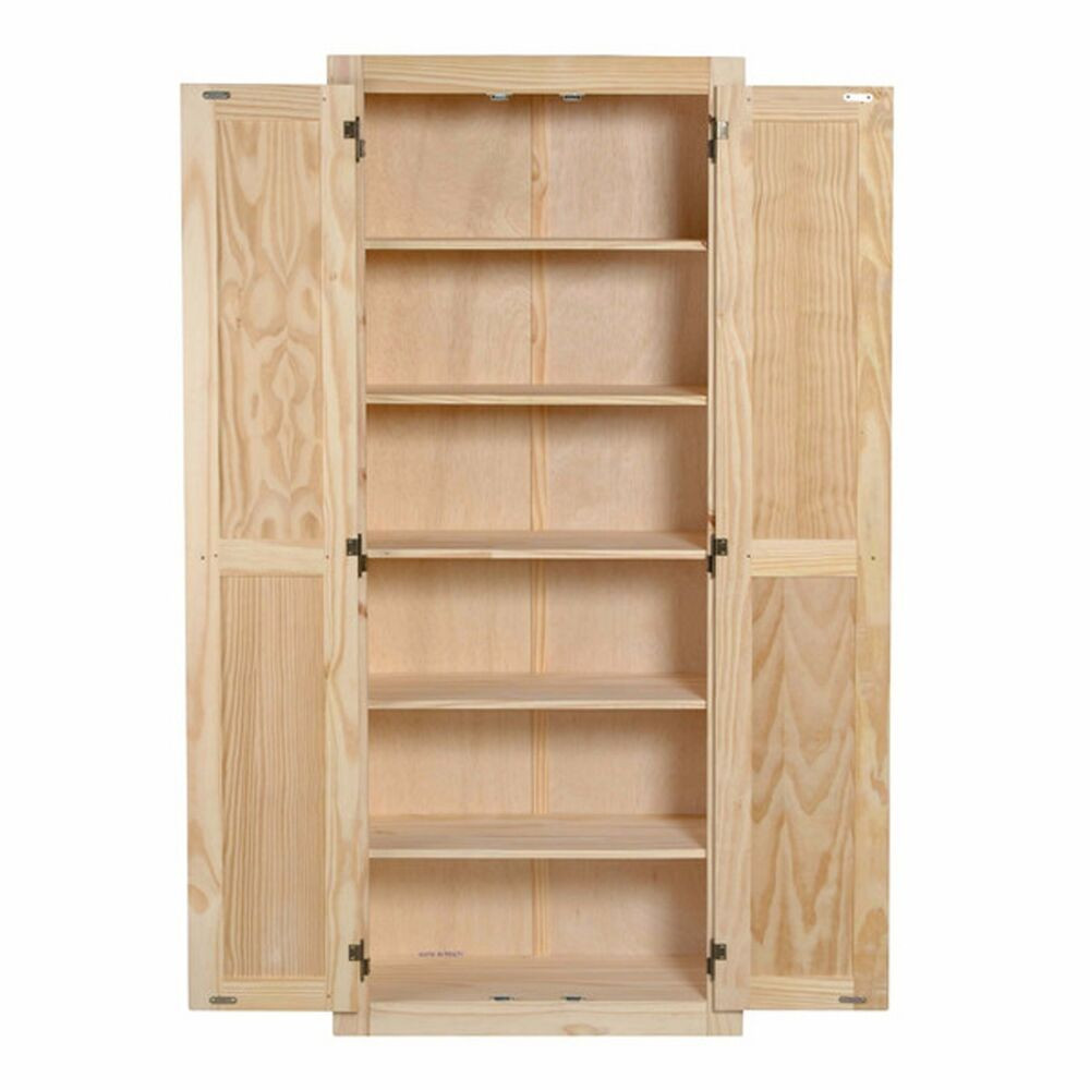 Kitchen Cabinet Storage Shelf
 Kitchen Pantry Storage Cabinet Unfinished Pine Wood 6