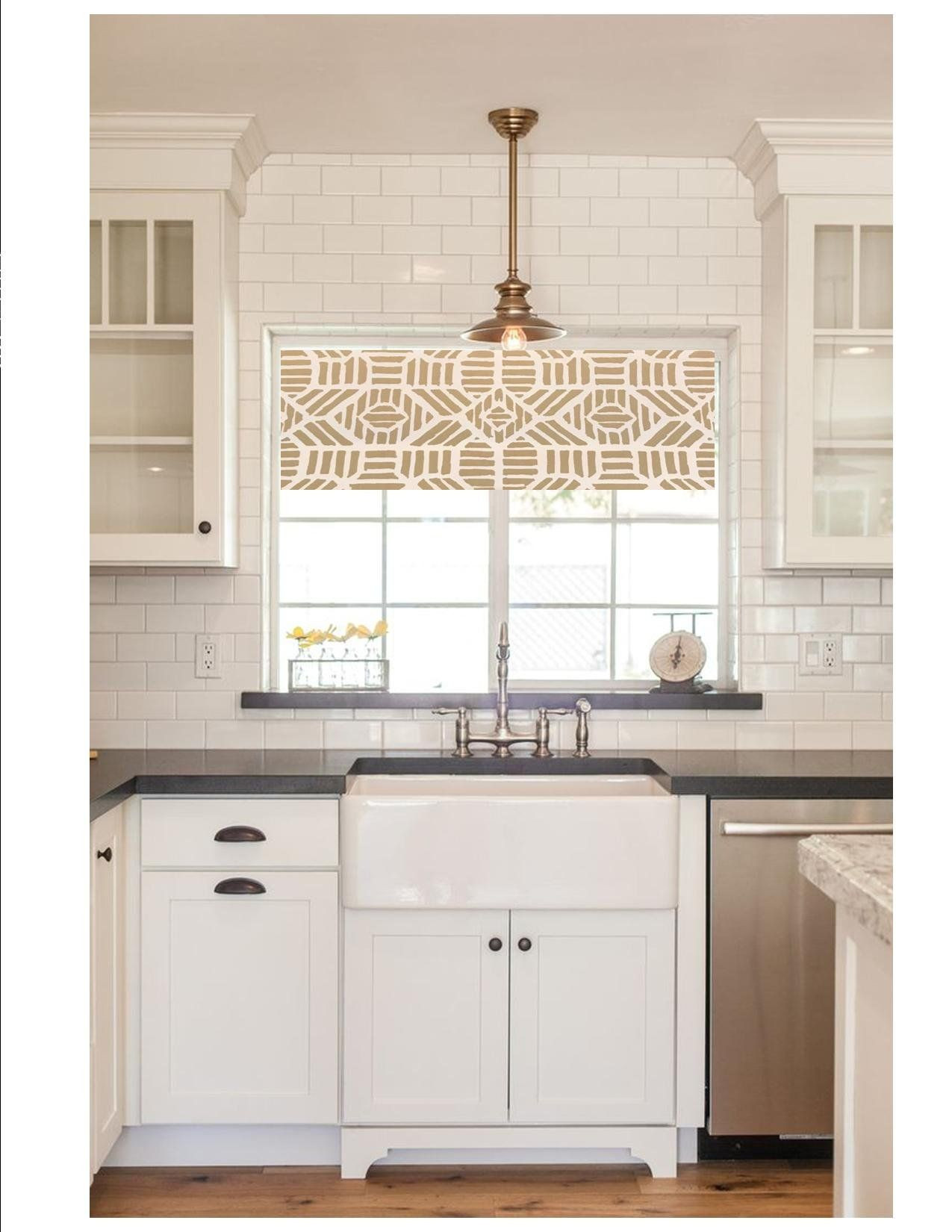 Kitchen Cabinet Valances
 Straight Modern Valance Custom Made in Premium Metallic