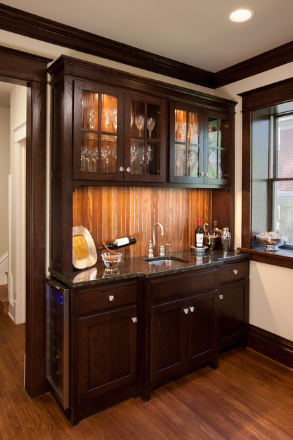 Kitchen Cabinet With Bar Counter
 Campbell Craftsman bar cabinet Traditional Kitchen