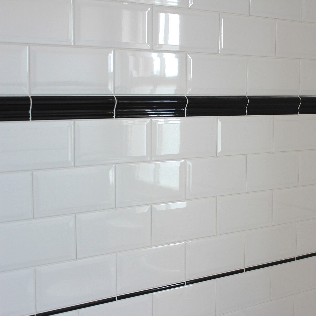 Kitchen Ceramic Wall Tiles
 GLOSS WHITE METRO BEVELLED BRICK KITCHEN CERAMIC WALL