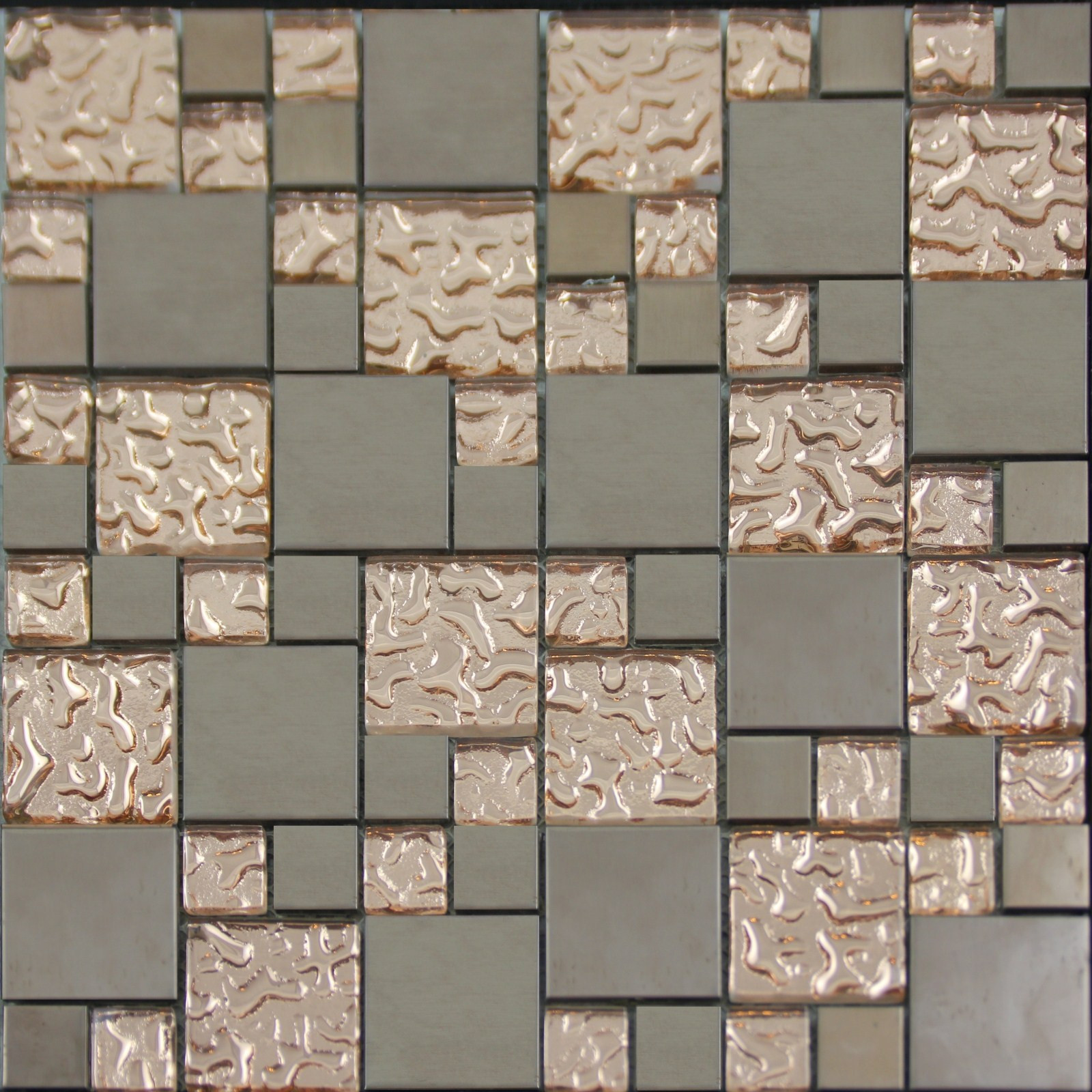 Kitchen Ceramic Wall Tiles
 Copper Glass and Porcelain Square Mosaic Tile Designs