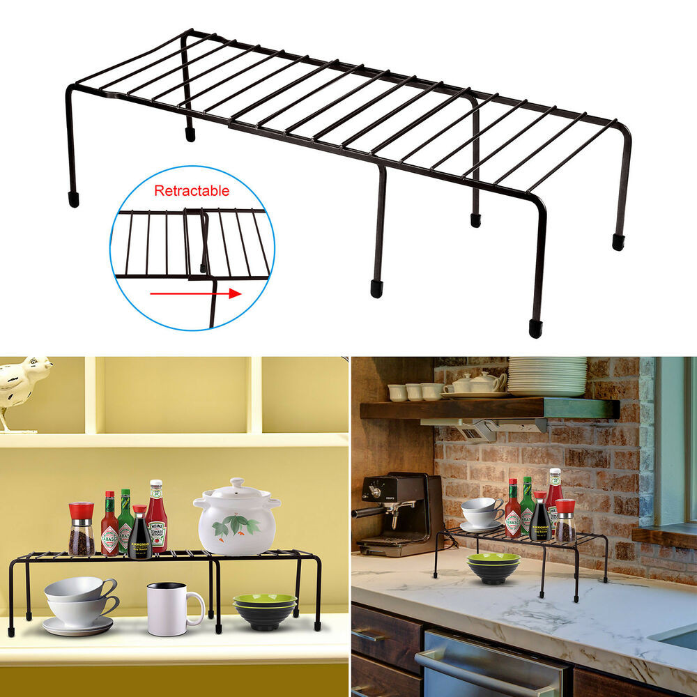 Kitchen Countertop Shelf
 Expandable Kitchen Counter Cabinet Shelf Organizer Rack