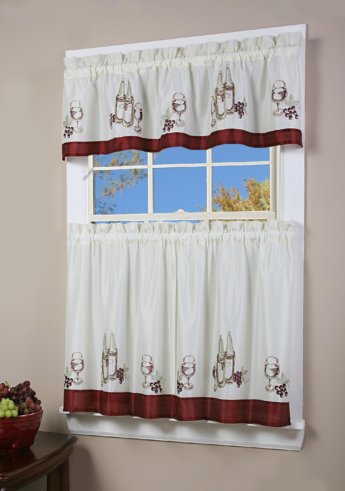 Kitchen Curtains At Sears
 Simply Window Vino Kitchen Curtain Tier Pair Home Home