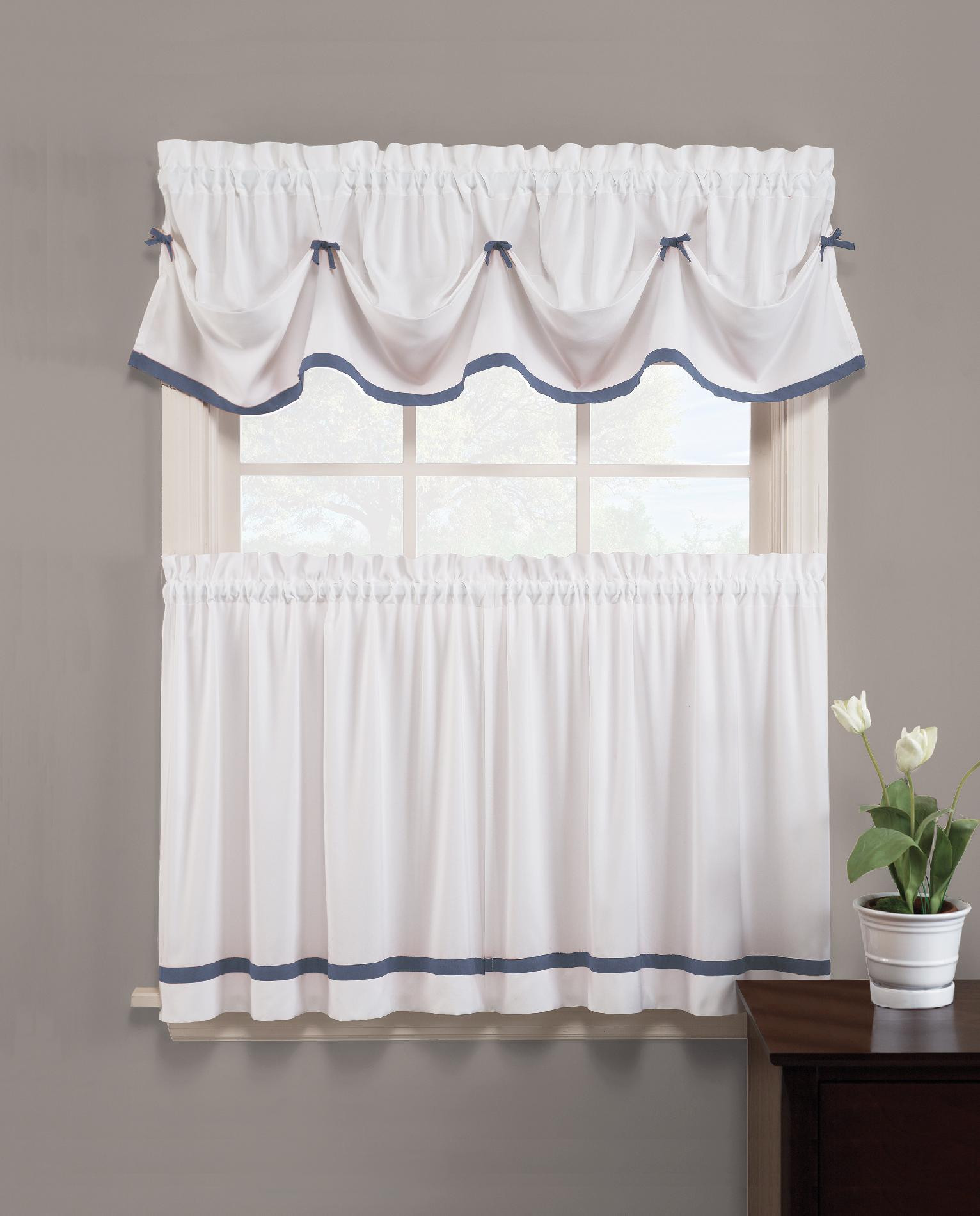 Kitchen Curtains At Sears
 Essential Home Kate 58X13 Blue Valance Home Home