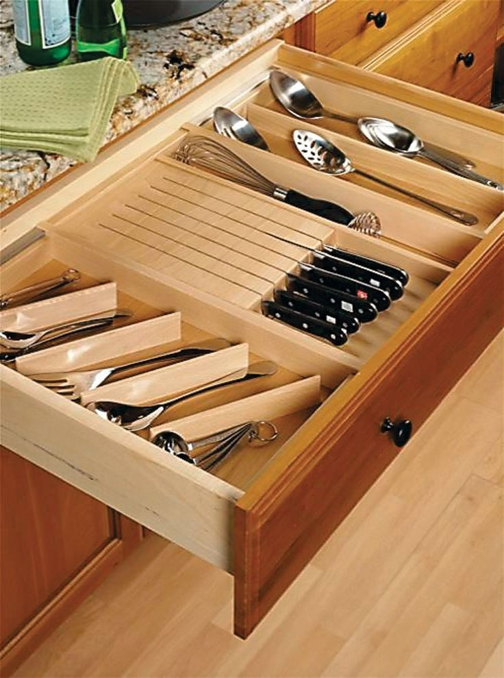 Kitchen Drawer Knife Organizer
 Built in dividers are the pinnacle of organization I had