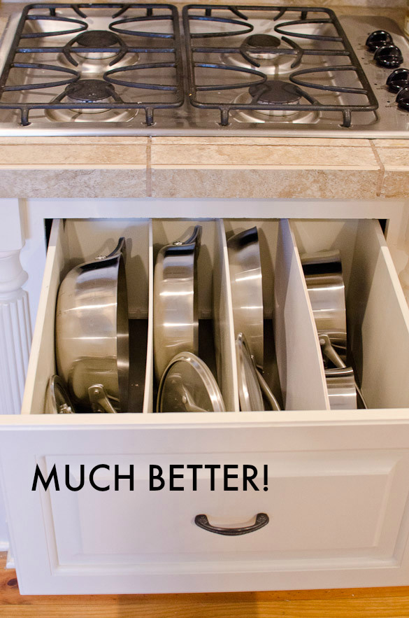 Kitchen Pots And Pan Organizer
 Spring Cleaning DIY Organized Pots and Pans Cookware Drawer