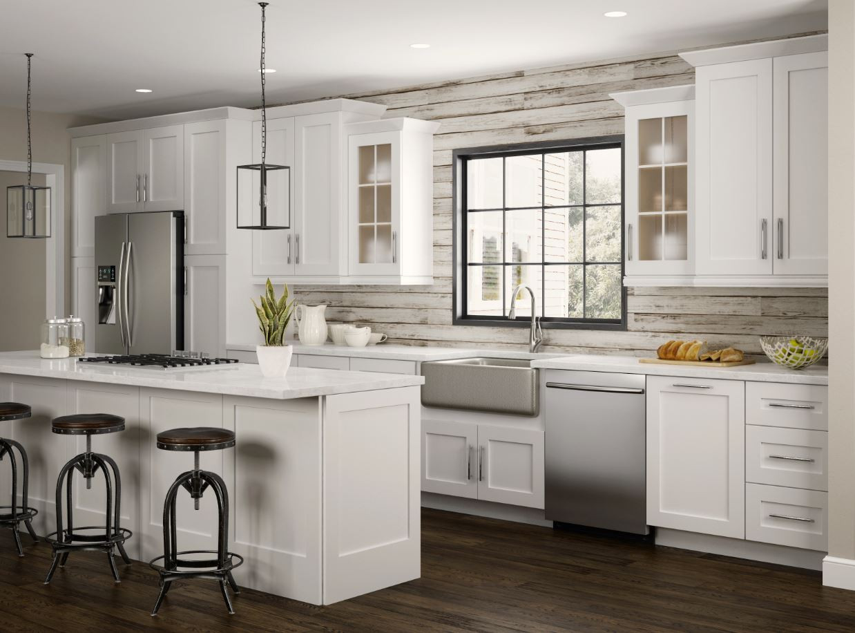 Kitchen Remodel Home Depot
 Newport Oven Cabinets in Pacific White – Kitchen – The