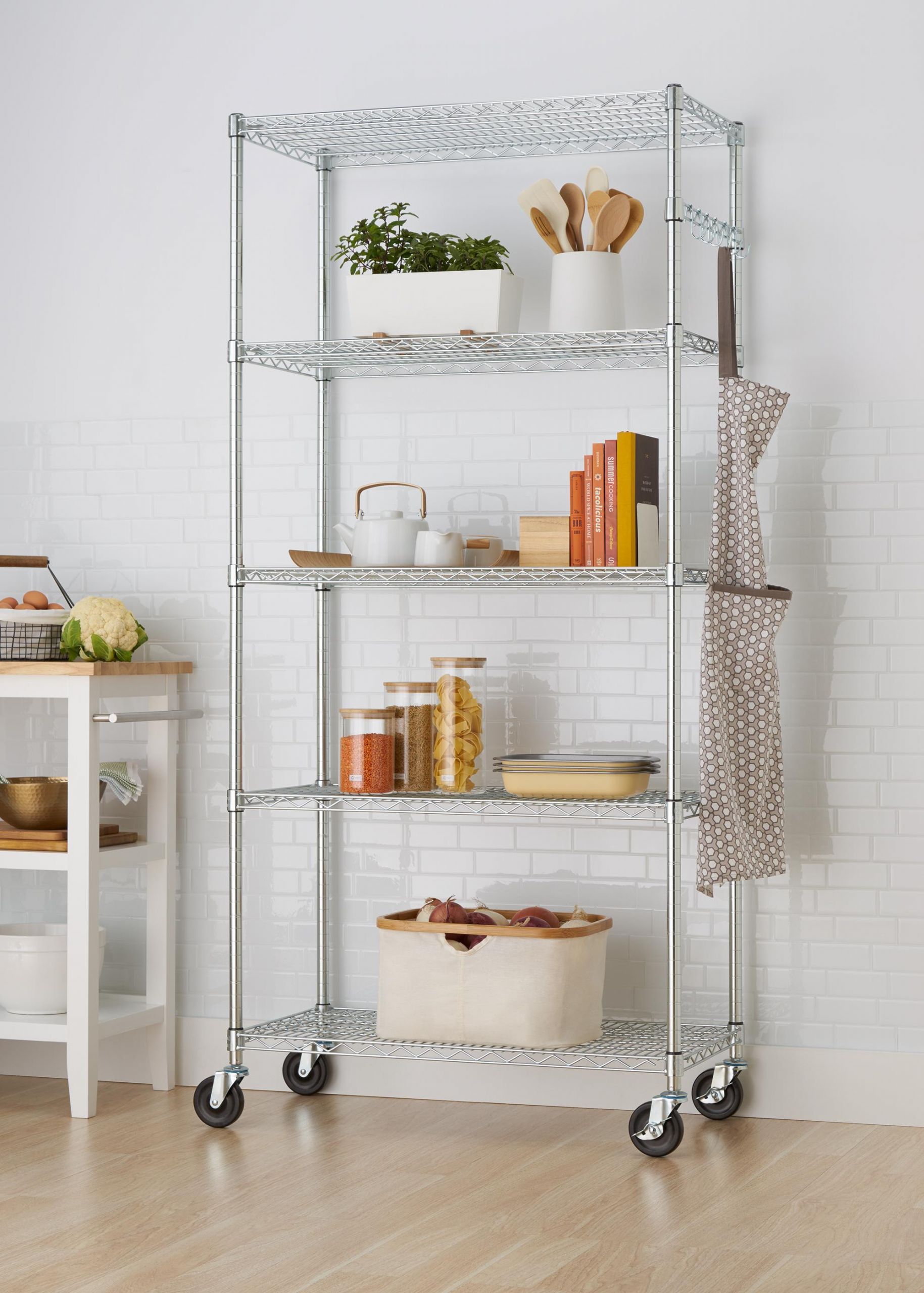 Kitchen Storage Rack
 Amazon TRINITY EcoStorage 5 Tier NSF Wire Shelving