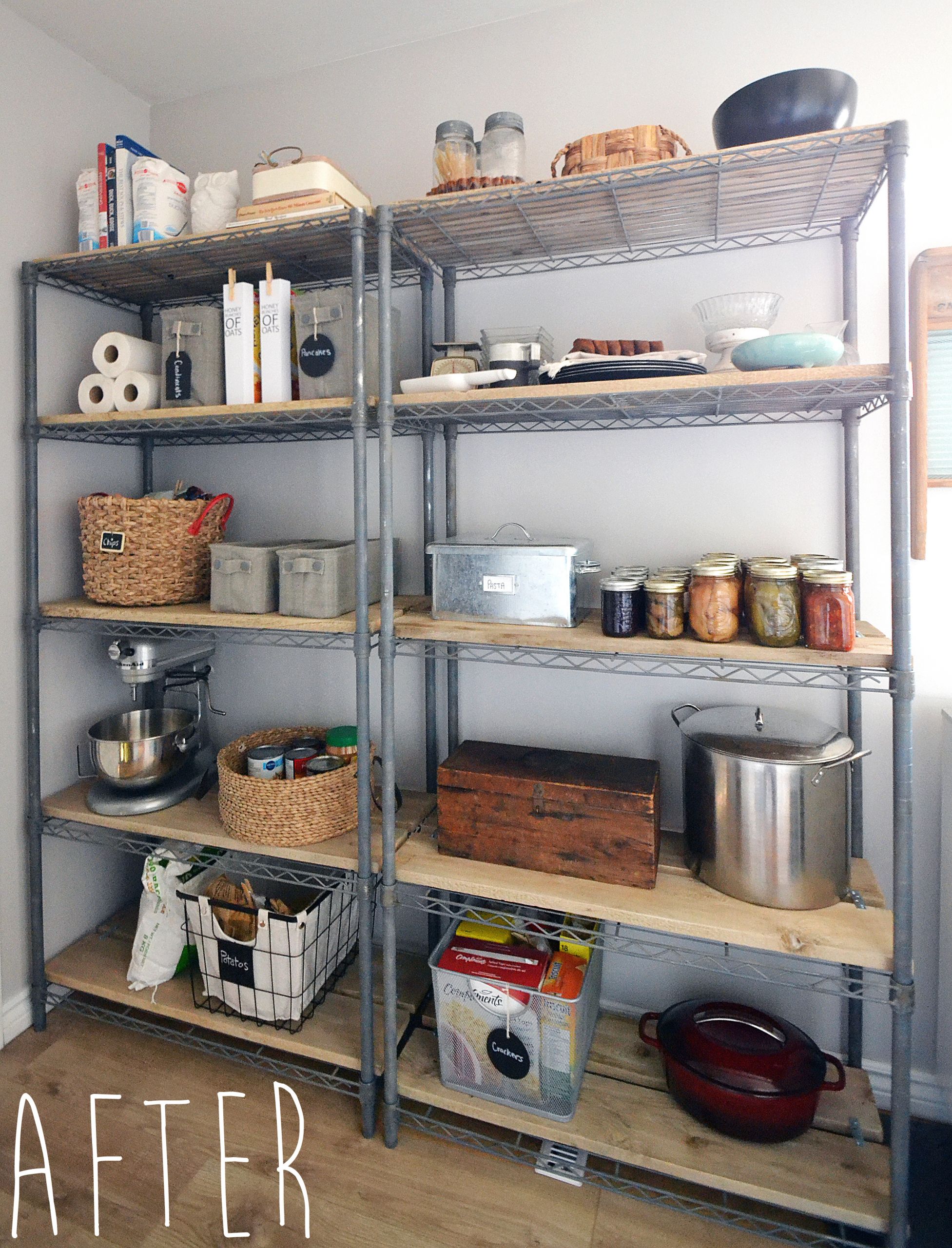 Kitchen Storage Rack
 The Crux How To Give Pantry Shelving Easy Rustic Charm