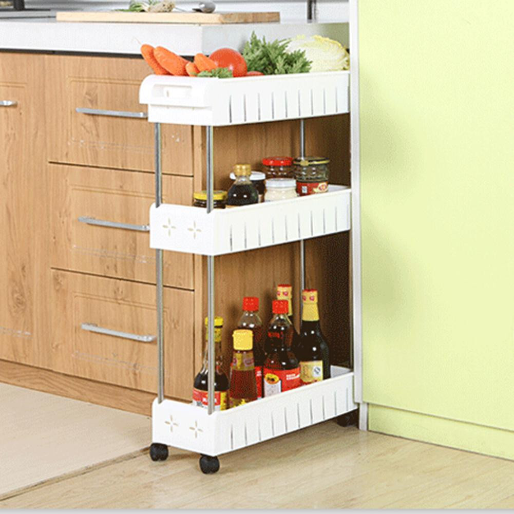 Kitchen Storage Rack
 4 Layer Gap Kitchen Storage Rack Shelf Slim Slide Tower