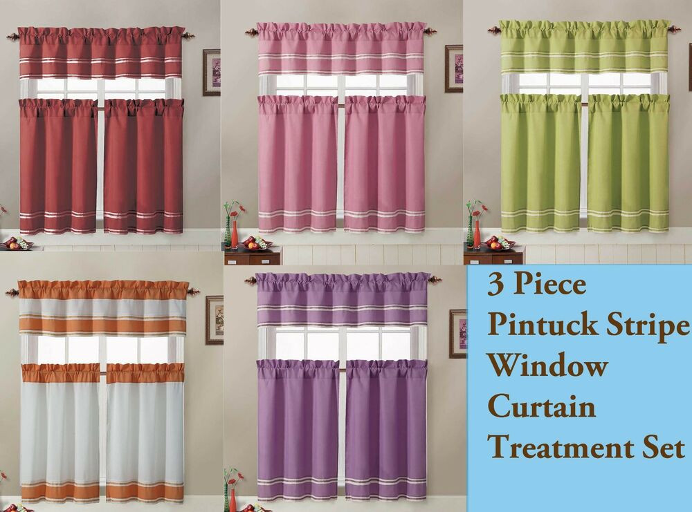 Kitchen Tier Curtains
 3 PC Kitchen Window Curtain Set 2 Tier Panel Curtain 1