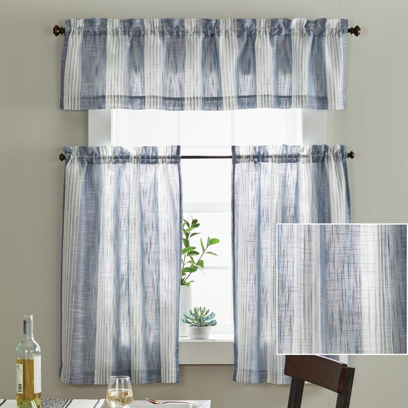 Kitchen Tier Curtains
 Better Homes & Gardens Woven Stripe 3 piece Kitchen